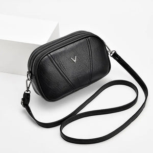 Casual Small Shoulder Bag Solid PU Leather Crossbody Packet Handbag
