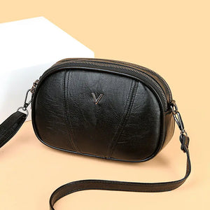 Casual Small Shoulder Bag Solid PU Leather Crossbody Packet Handbag