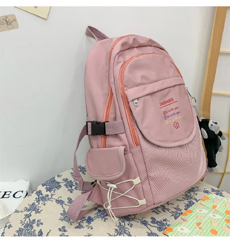 Casual Nylon Waterproof Backpack with Pocket Insert