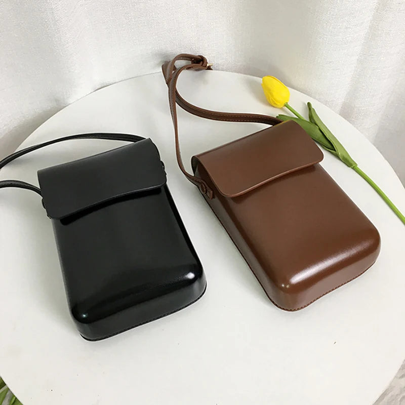 Solid Small Cellphone Crossbody Bag Casual Mini Shoulder Bag