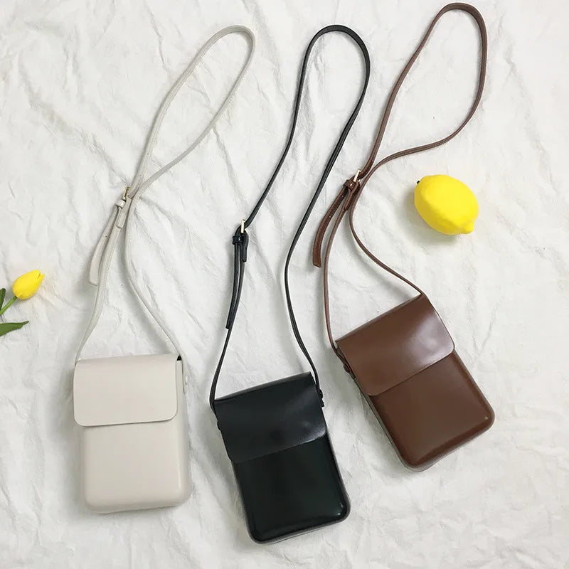 Solid Small Cellphone Crossbody Bag Casual Mini Shoulder Bag
