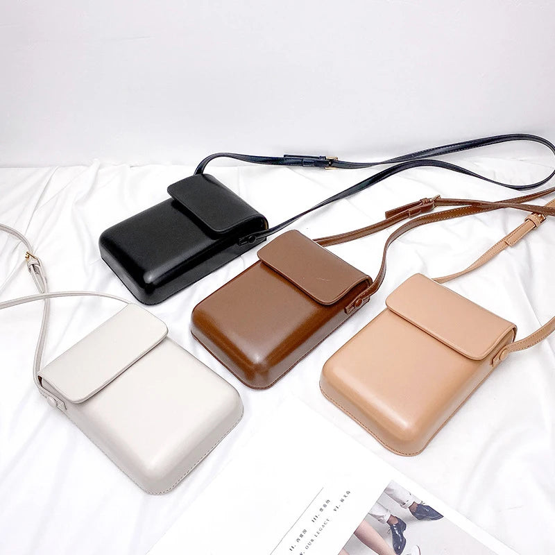 Solid Small Cellphone Crossbody Bag Casual Mini Shoulder Bag