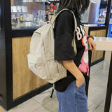 Korea Solid Backpacks Teenager Girl Boy Student School Bag Mochila