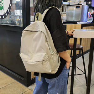 Korea Solid Backpacks Teenager Girl Boy Student School Bag Mochila