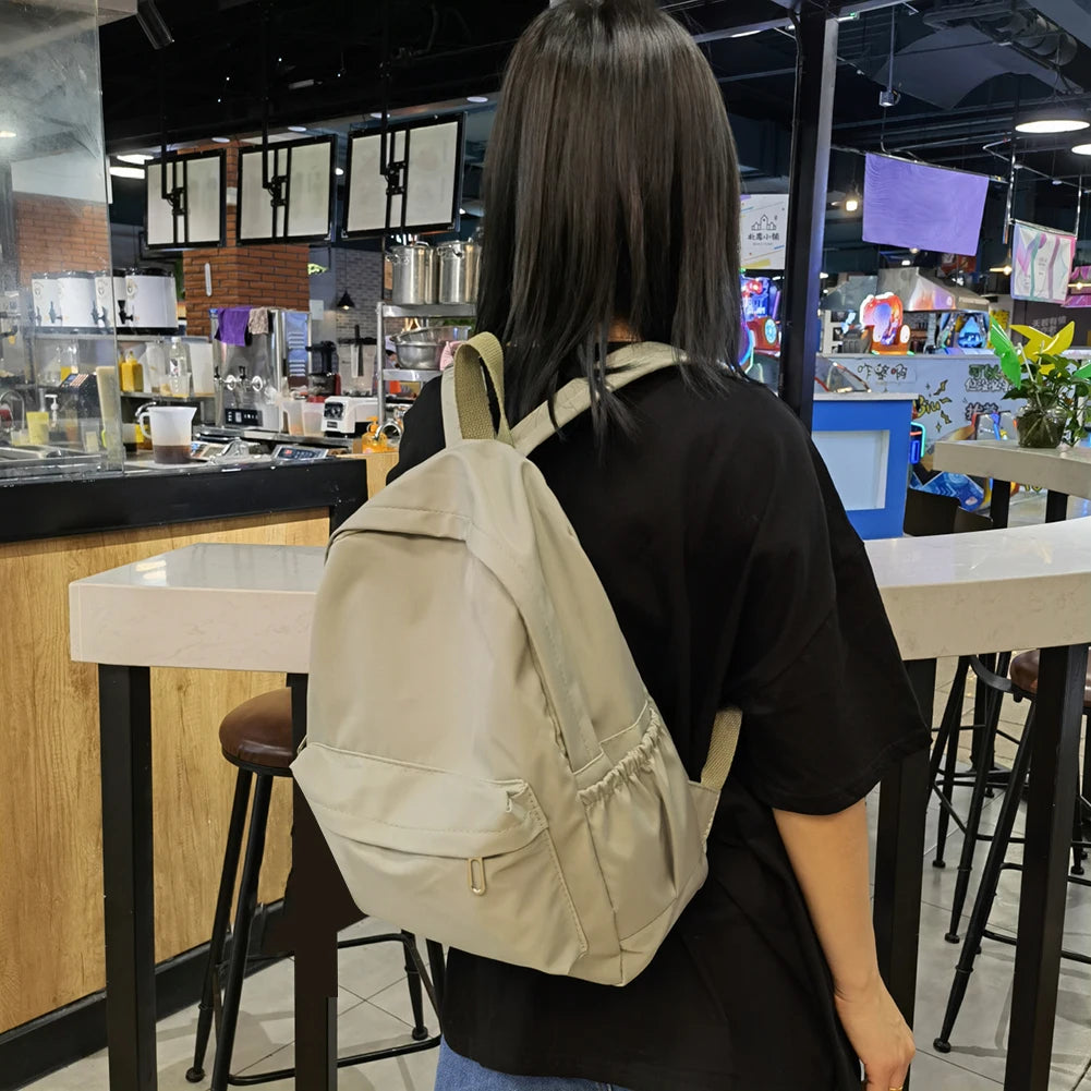 Korea Solid Backpacks Teenager Girl Boy Student School Bag Mochila