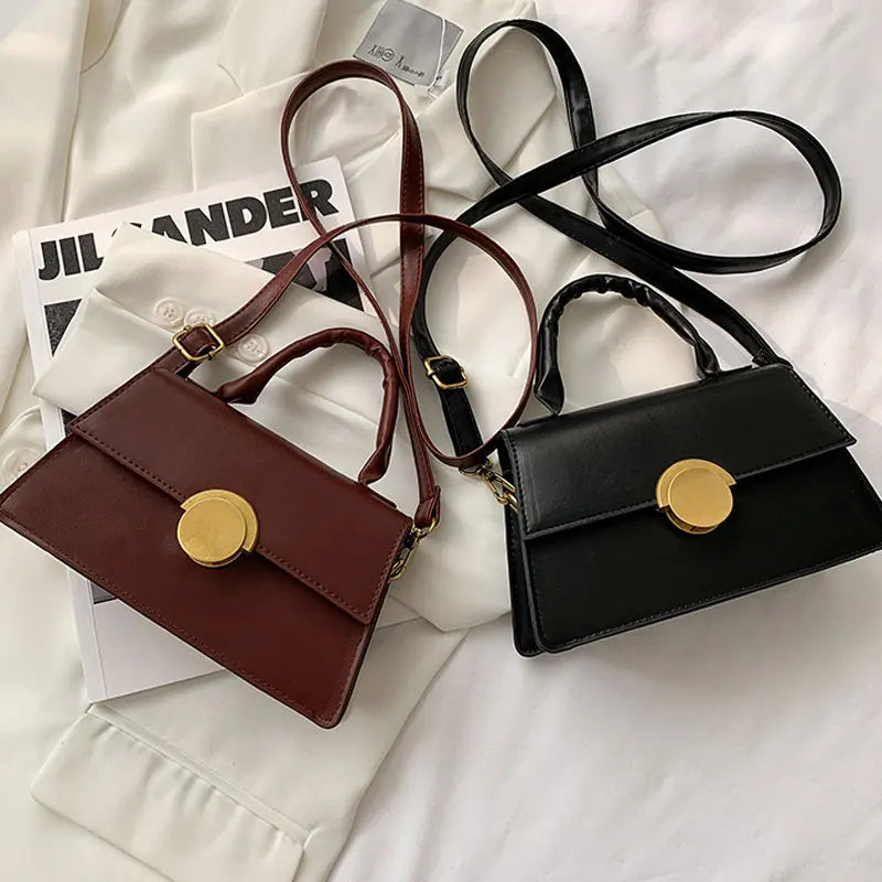 Soft Leather Crossbody Shoulder Bag Retro Small Purse