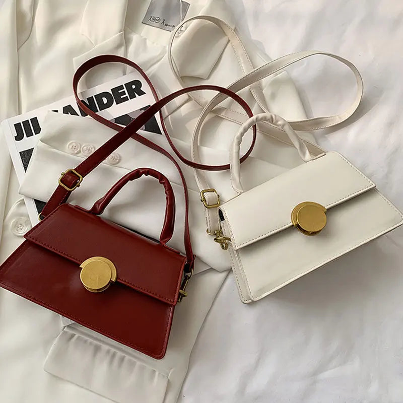 Soft Leather Crossbody Shoulder Bag Retro Small Purse