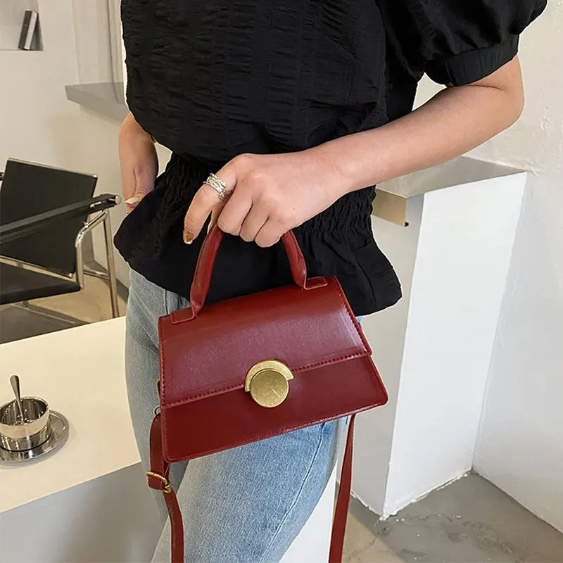 Soft Leather Crossbody Shoulder Bag Retro Small Purse