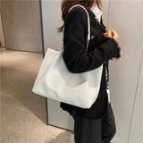 Soft PU Totes Bag For Women Large Capacity Handbags Solid Shopper