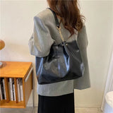 Soft PU Totes Bag For Women Large Capacity Handbags Solid Shopper