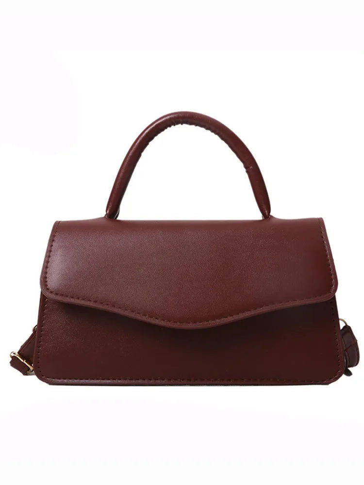 Women's Top Handle Handbag Solid PU Leather Shoulder Bag