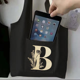 Cartoon Print Canvas Tote Bag Reusable Handbag Shoulder Bag