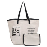 Canvas Shoulder Bag Student Tote Handbag Letter Printing