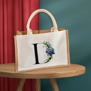 Burlap Tote Bag Wedding Favors Bridesmaid Gift Jute Beach Bag