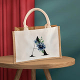 Burlap Tote Bag Wedding Favors Bridesmaid Gift Jute Beach Bag