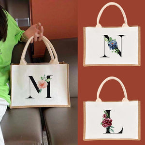 Burlap Tote Bag Wedding Favors Bridesmaid Gift Jute Beach Bag