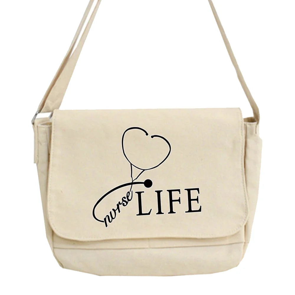 Cartoon Nurse Printed Shoulder Bag for Student Girls