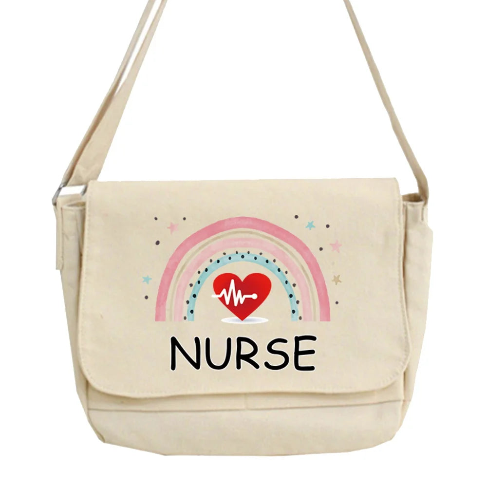 Cartoon Nurse Printed Shoulder Bag for Student Girls