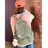 Youth Solid Shoulder Bags Portable Travel Bag School Bag For Teenagers