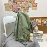 Youth Solid Shoulder Bags Portable Travel Bag School Bag For Teenagers