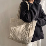 Casual Canvas Shoulder Bag High Capacity Tote Shopper Bag