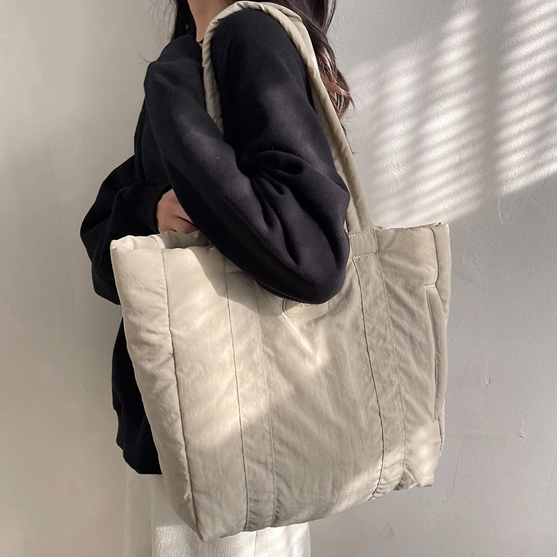 Casual Canvas Shoulder Bag High Capacity Tote Shopper Bag