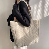 Casual Canvas Shoulder Bag High Capacity Tote Shopper Bag