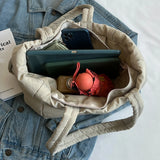 Casual Canvas Shoulder Bag High Capacity Tote Shopper Bag