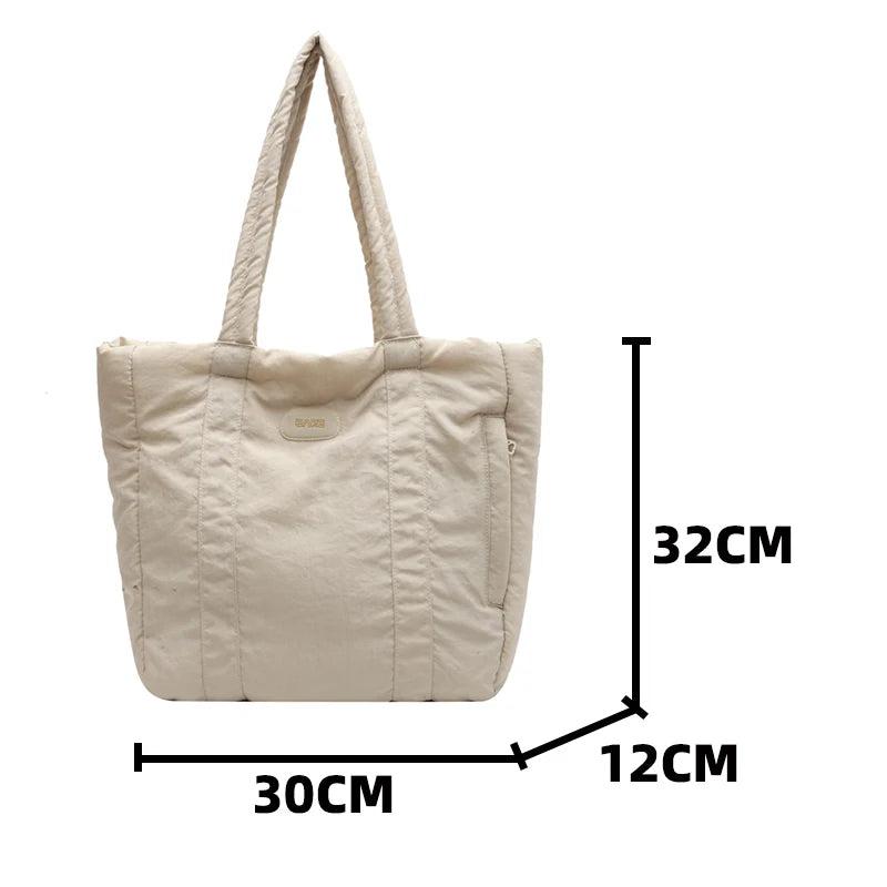 Casual Canvas Shoulder Bag High Capacity Tote Shopper Bag