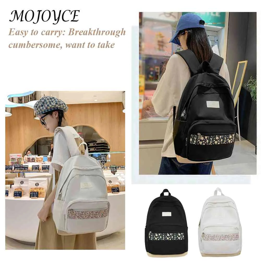Floral Print School Bag for Teenagers Boys Girls
