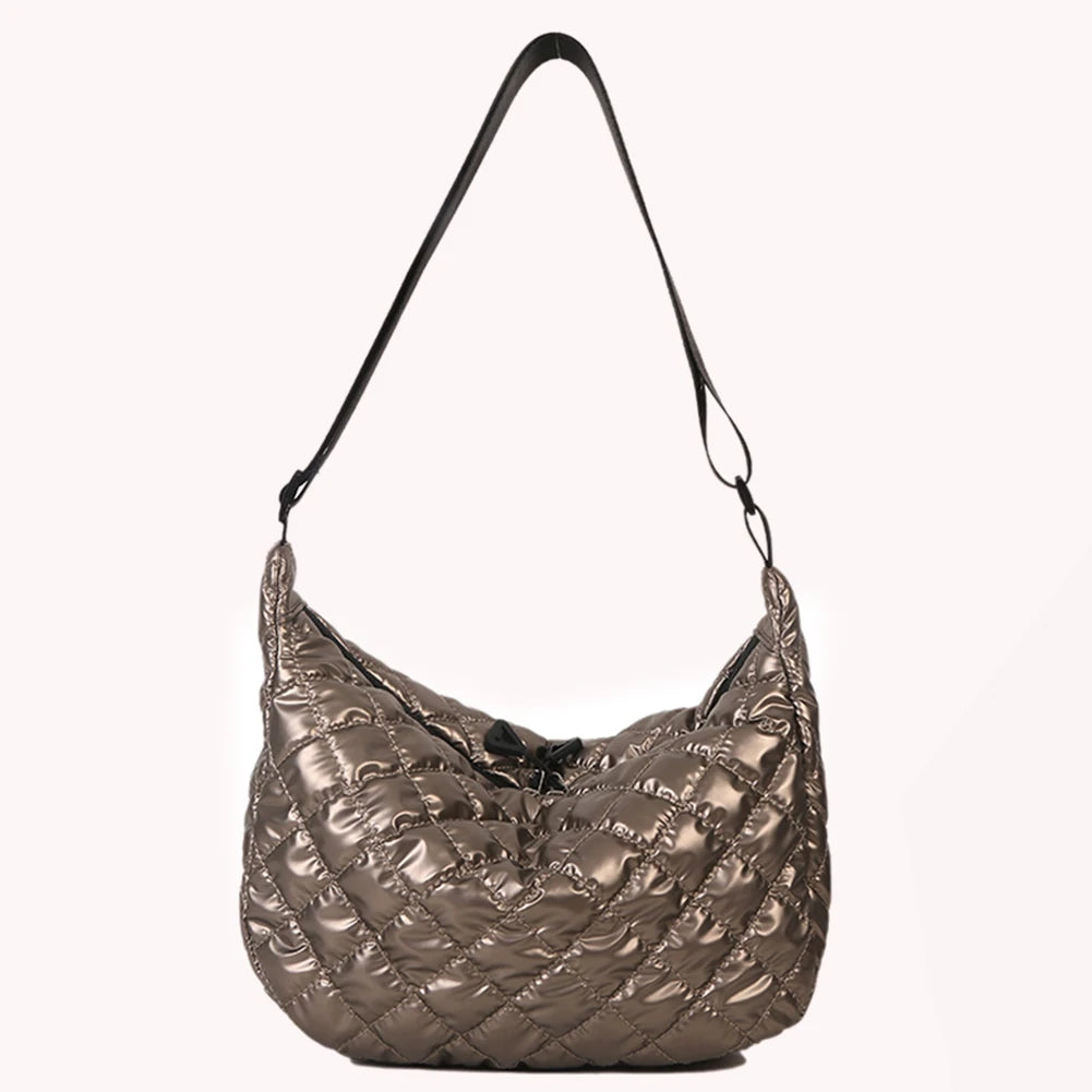 Quilted Shoulder Bag Rhombus Pattern Top-handle Bag