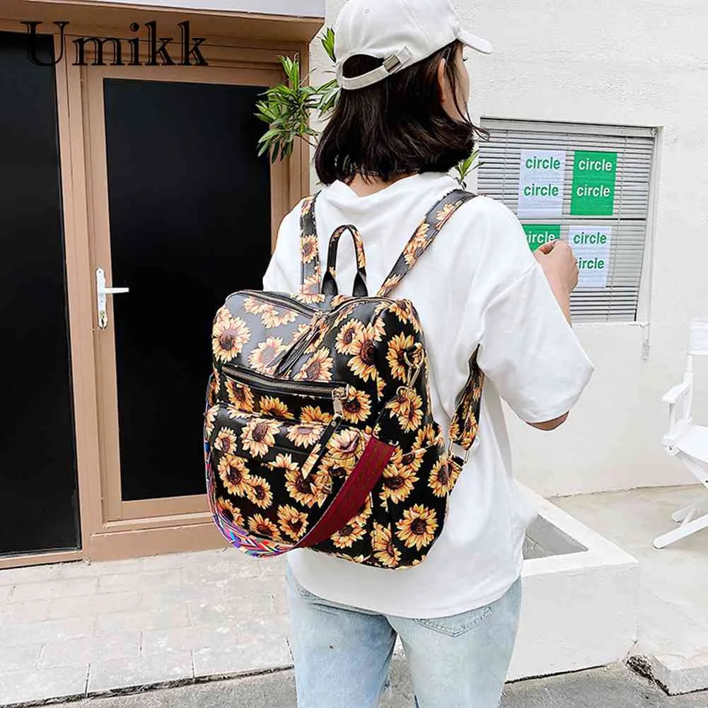 Denim PU School Backpack Softback Hiking Daypack