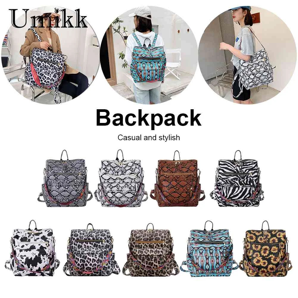 Denim PU School Backpack Softback Hiking Daypack