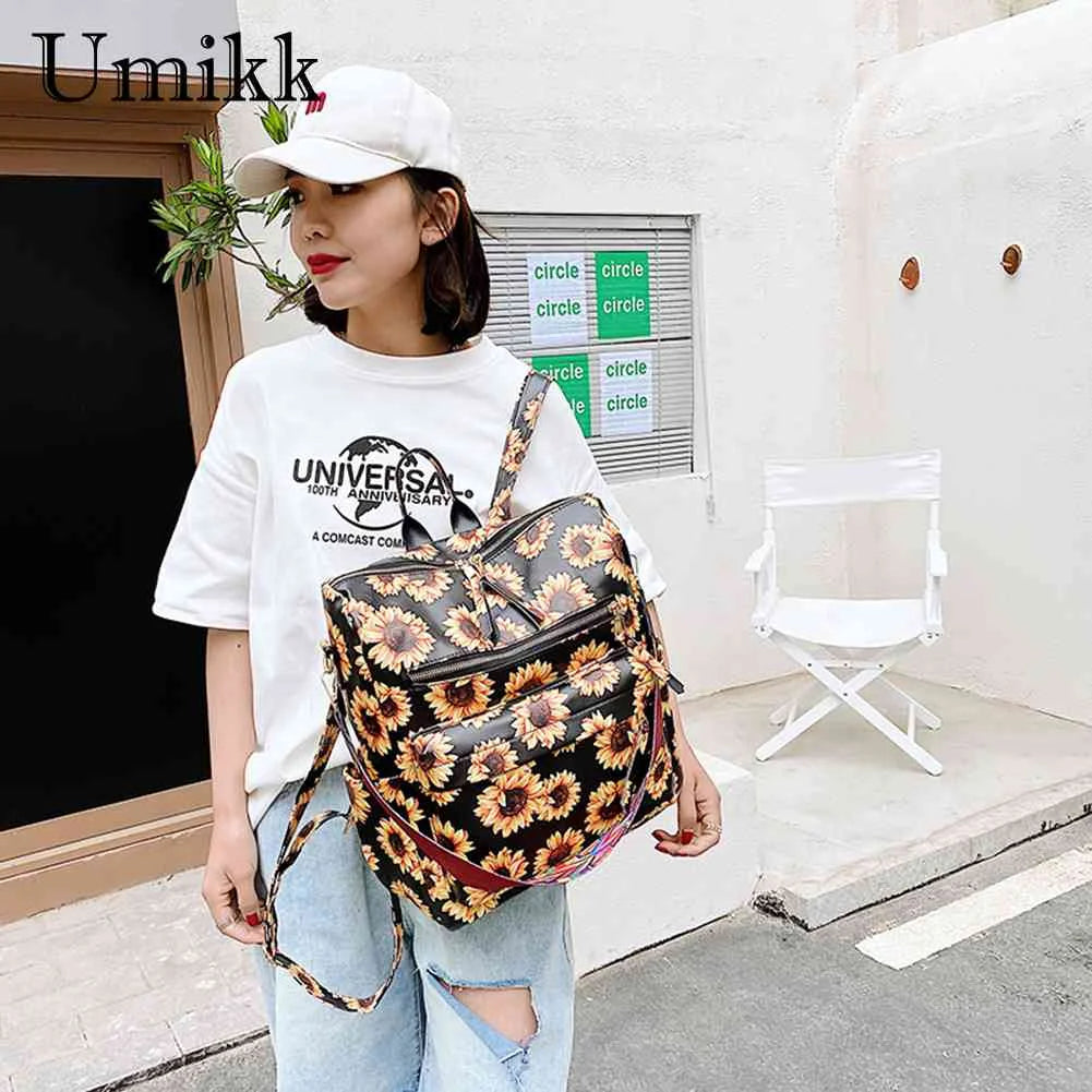 Denim PU School Backpack Softback Hiking Daypack