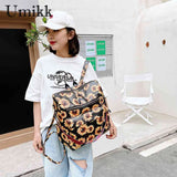Denim PU School Backpack Softback Hiking Daypack