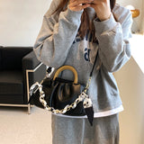 Soild Folds Leather Shoulder Crossbody Bag Women's Tote SG386