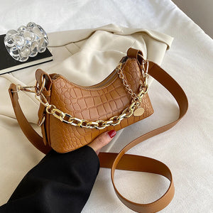 Stylish PU Leather Crossbody Bag Chain Handbag for Women