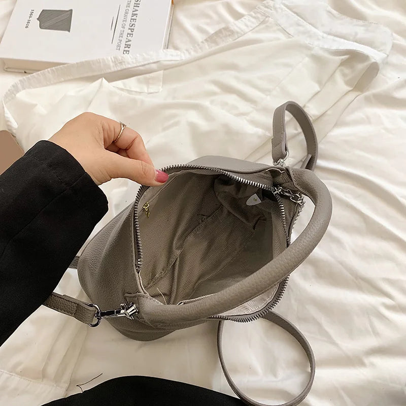 Solid PU Leather Handbags For Women Underarm Shoulder Bag Female Crossbody Bags