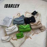 Solid Pu Ladies Chain Small Square Bag Two-In-One Plaid Student