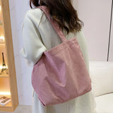 Large Capacity Striped Tote Bag for Women