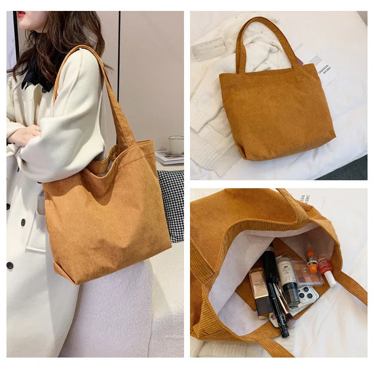 Large Capacity Striped Tote Bag for Women