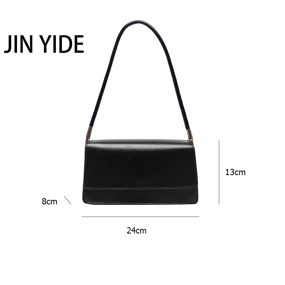 Solid PU Leather Shoulder Bag Flap Top-Handle Tote