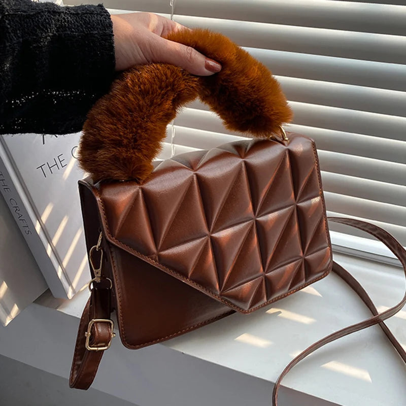 Winter Fur Top-handle Shoulder Bag for Women