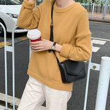 Leather Cross Body Shoulder Bag Women Solid Business Retro Square