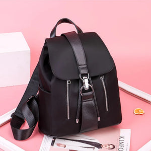 Trendy Solid Nylon Women's Backpack - Large Capacity School Bag