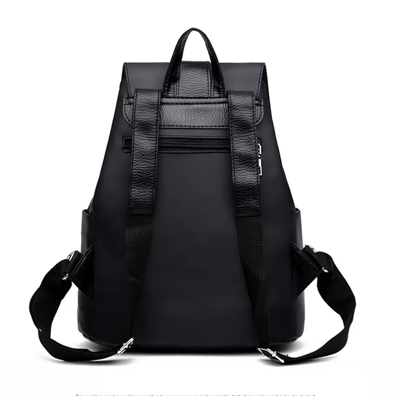 Trendy Solid Nylon Women's Backpack - Large Capacity School Bag