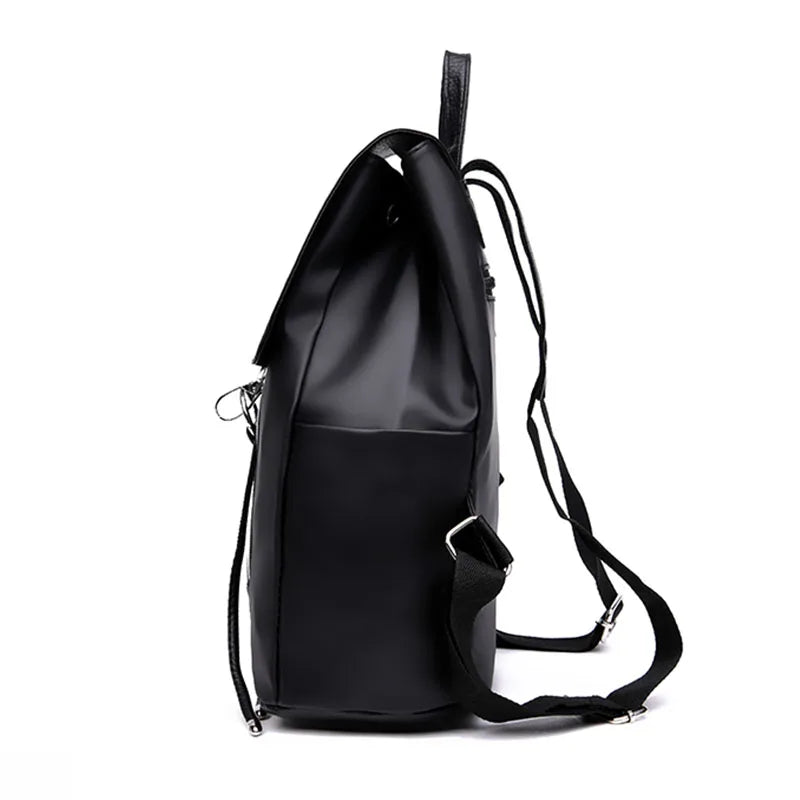 Trendy Solid Nylon Women's Backpack - Large Capacity School Bag