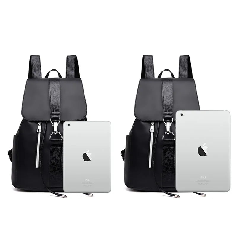 Trendy Solid Nylon Women's Backpack - Large Capacity School Bag