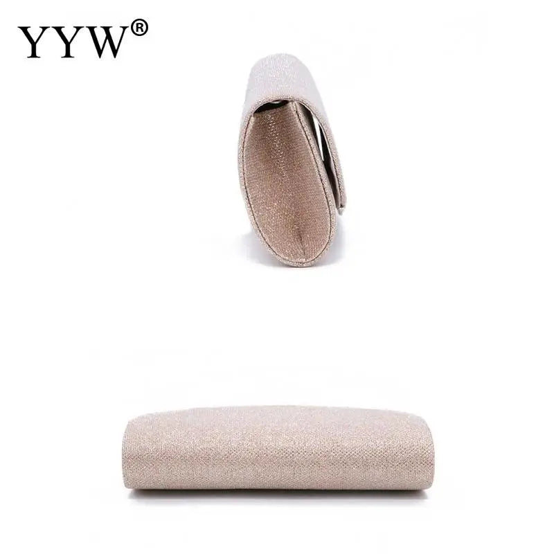 Silver Glitter Evening Bag Clutch Wedding Party Handbag