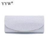 Silver Glitter Evening Bag Clutch Wedding Party Handbag